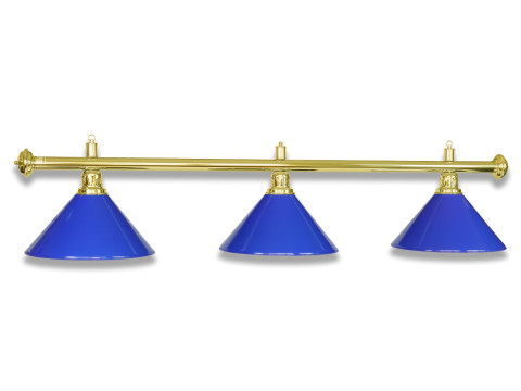 LAMPE LAITON AVEC 3 ABAT-JOUR BLEU