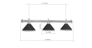 LAMPE MESSING MIT 3 SCHIRMEN BURGUNDY