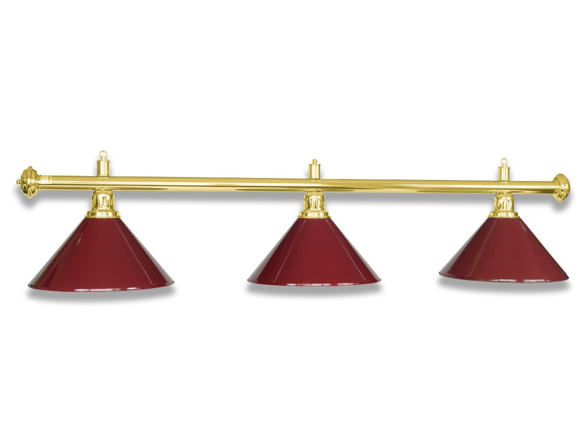 LAMPE MESSING MIT 3 SCHIRMEN BURGUNDY LAMPE MESSING MIT 3 SCHIRMEN BURGUNDY
