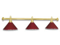 LAMPE MESSING MIT 3 SCHIRMEN BURGUNDY