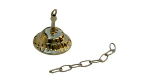LAMPE MESSING MIT 4 SCHIRMEN GRÜN