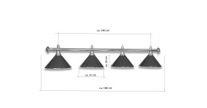 LAMPE MESSING MIT 4 SCHIRMEN BLAU