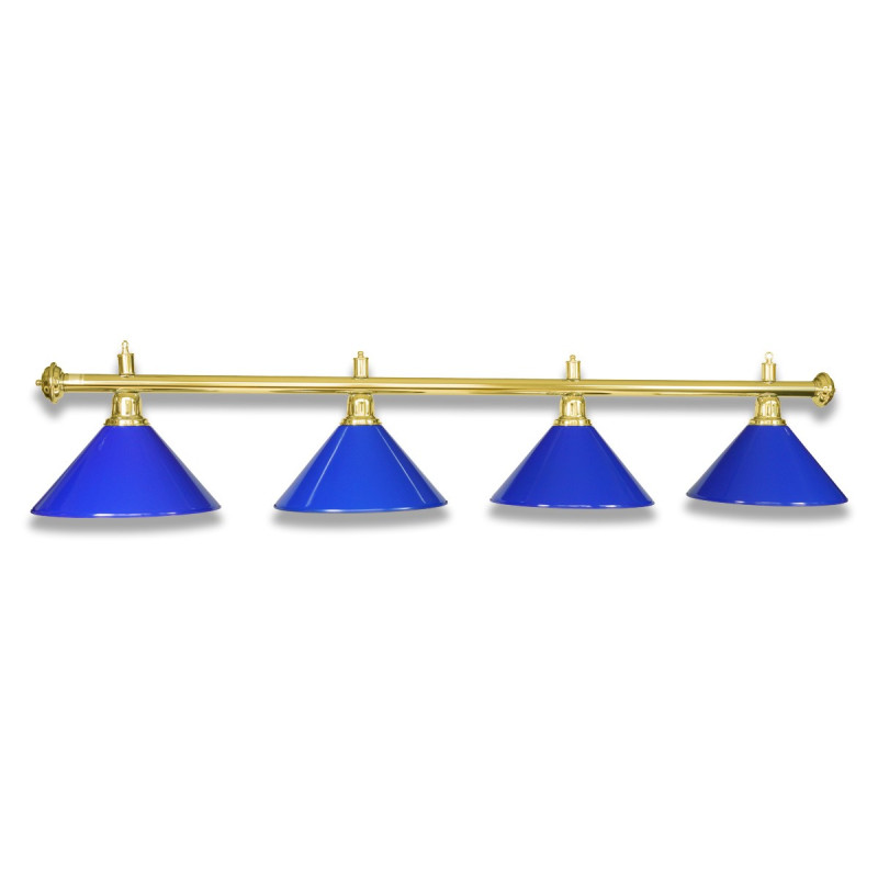 LAMPE MESSING MIT 4 SCHIRMEN BLAU