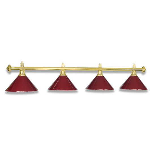 LAMPE MESSING MIT 4 SCHIRMEN BURGUNDY