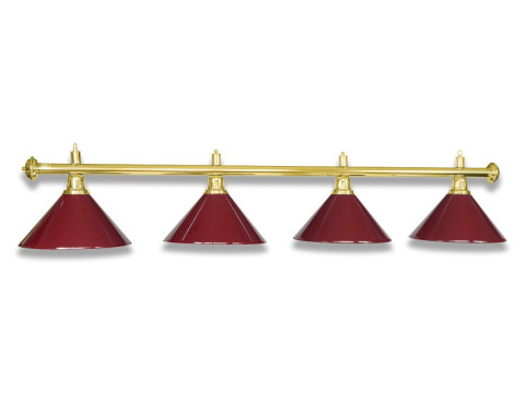 LAMPE MESSING MIT 4 SCHIRMEN BURGUNDY