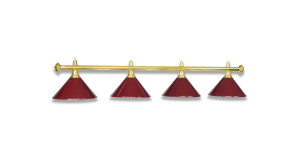 LAMPE MESSING MIT 4 SCHIRMEN BURGUNDY