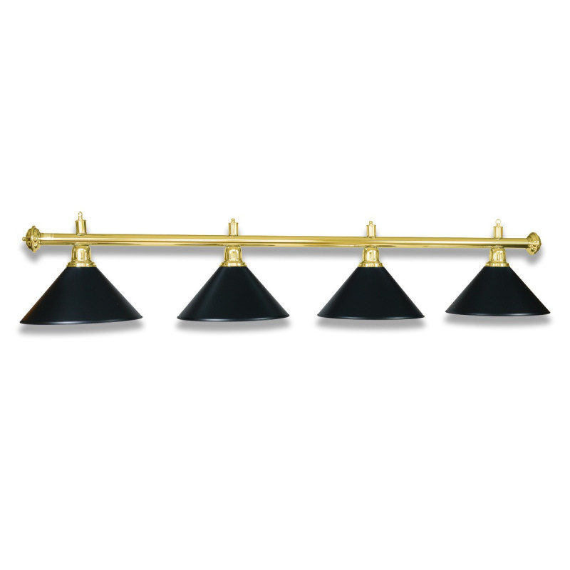 LAMPE MESSING MIT 4 SCHIRMEN SCHWARZ