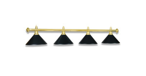 LAMPE MESSING MIT 4 SCHIRMEN SCHWARZ