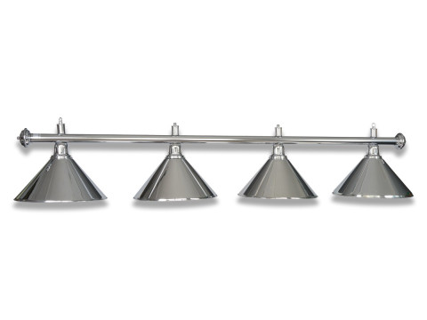 LAMPE CHROME AVEC 4 ABAT-JOUR CHROME