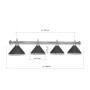 LAMPE CHROME AVEC 4 ABAT-JOUR NOIR
