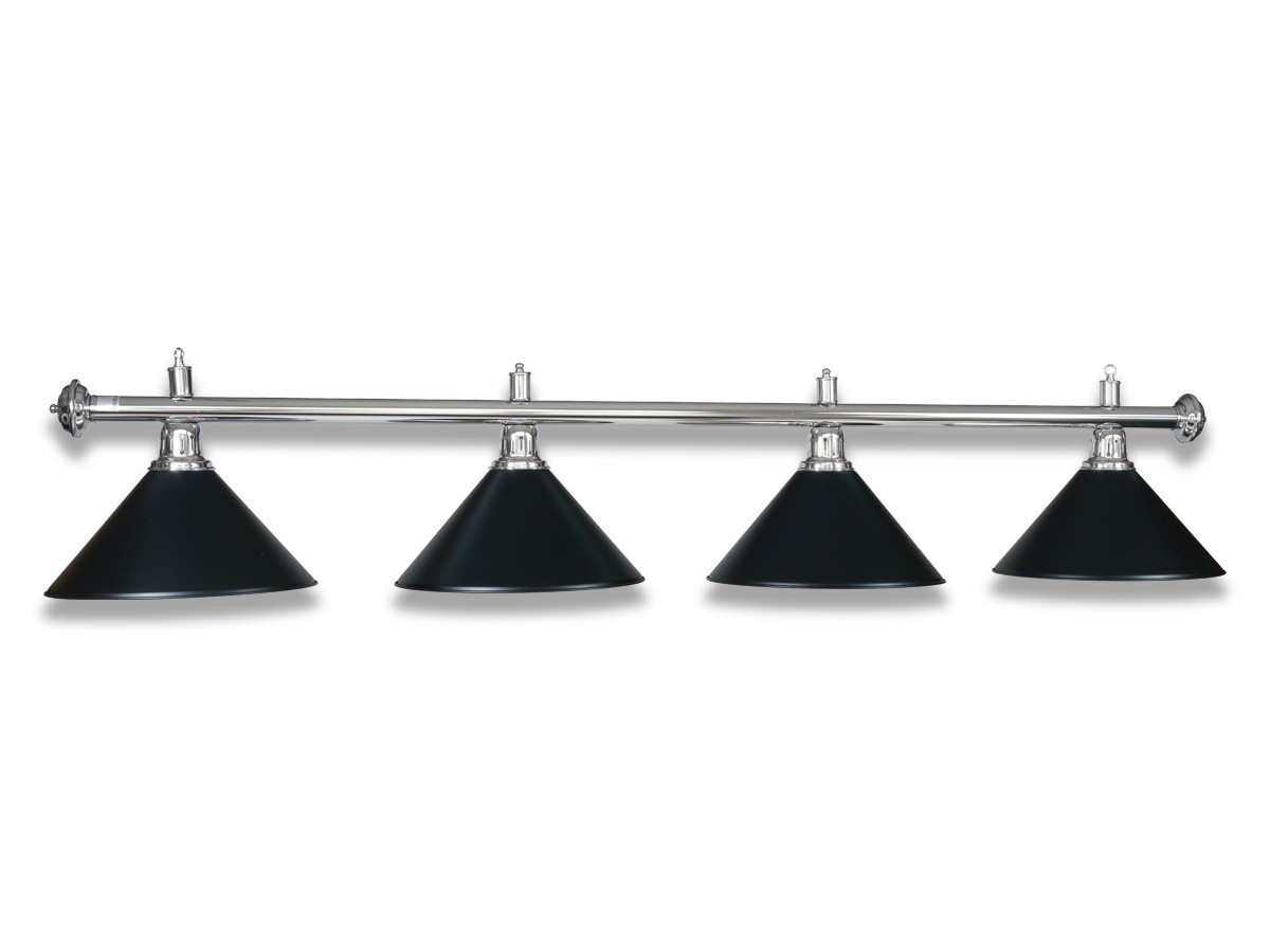 LAMPE CHROME AVEC 4 ABAT-JOUR NOIR LAMPE CHROME AVEC 4 ABAT-JOUR NOIR