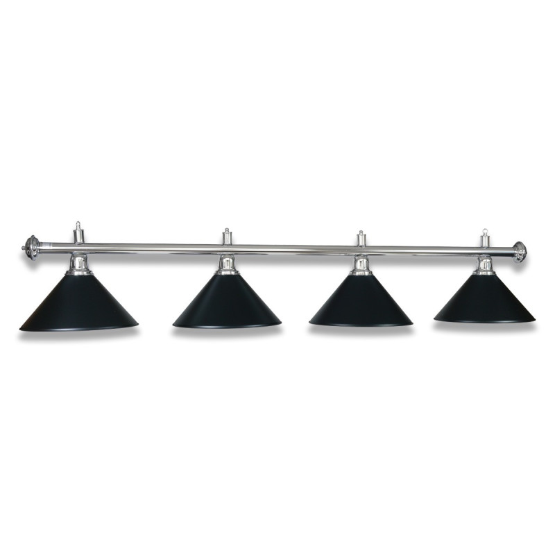 LAMPE CHROM MIT 4 SCHIRMEN SCHWARZ