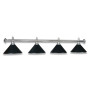 LAMPE CHROME AVEC 4 ABAT-JOUR NOIR