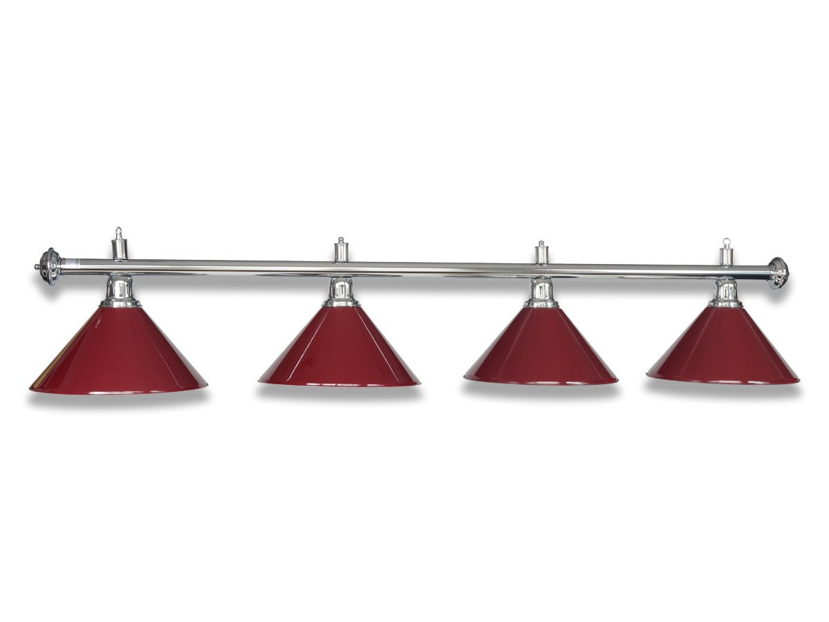 LAMPE CHROM MIT 4 SCHIRMEN BURGUNDY LAMPE CHROM MIT 4 SCHIRMEN BURGUNDY