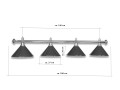 LAMPE CHROM MIT 4 SCHIRMEN GRÜN