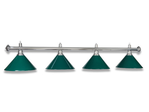LAMPE CHROMÉE AVEC 4 ABAT-JOUR VERT