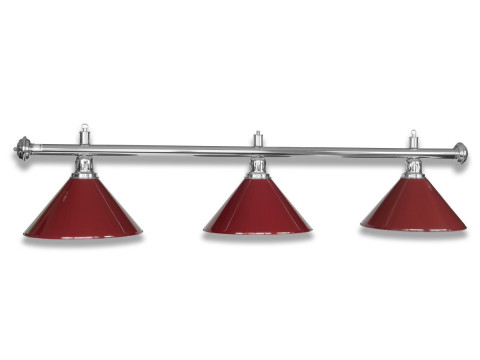 LAMPE CHROM MIT 3 SCHIRMEN BURGUNDY