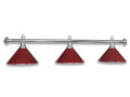 LAMPE DE BILLARD CHROMÉE AVEC 3 ABAT-JOUR - BORDEAUX