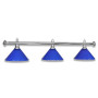 LAMPE CHROME AVEC 3 ABAT-JOUR BLEU
