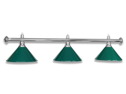 LAMPE CHROME AVEC 3 ABAT-JOUR VERT