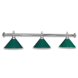 LAMPE CHROME AVEC 3 ABAT-JOUR VERT