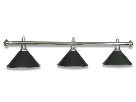LAMPE CHROMÉE AVEC 3 ABAT-JOUR NOIR