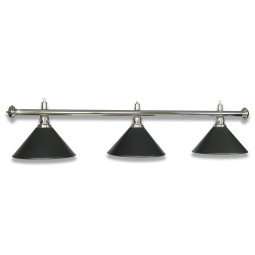 LAMPE CHROMÉE AVEC 3 ABAT-JOUR NOIR