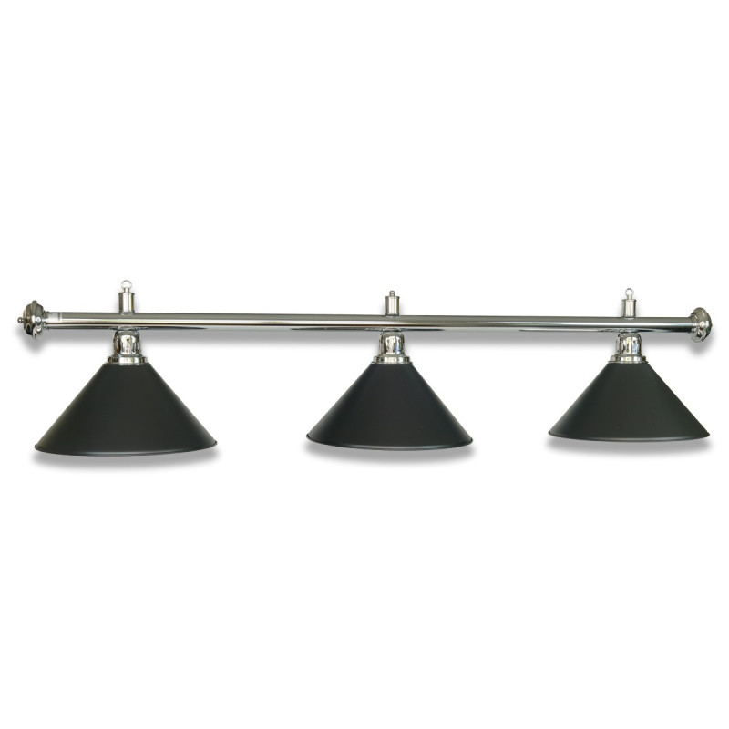 LAMPE CHROM MIT 3 SCHIRMEN SCHWARZ