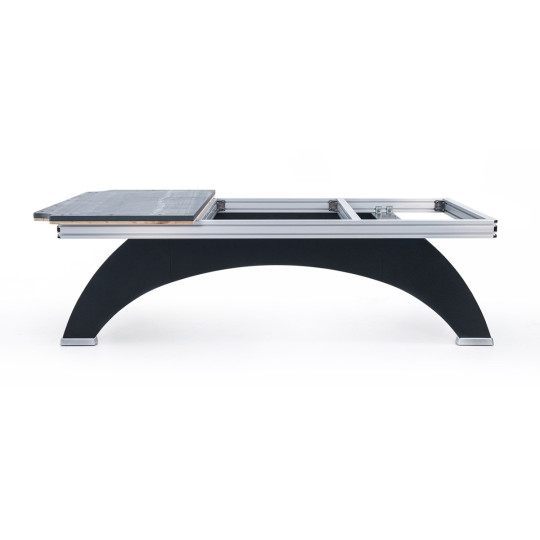 RASSON OX Billardtisch mit Unterbau aus Aluminium.