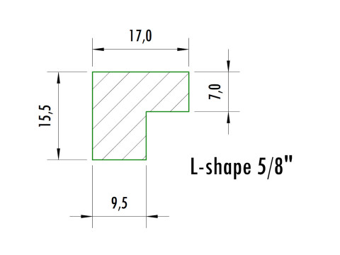 L-BANDENGUMMI 5/8 Zoll 6x123cm