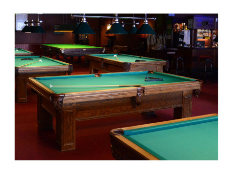Occasion Pool Billardtisch STEEPLETON "Dorsey" 8' +. Autentic vintage table Made in USA.