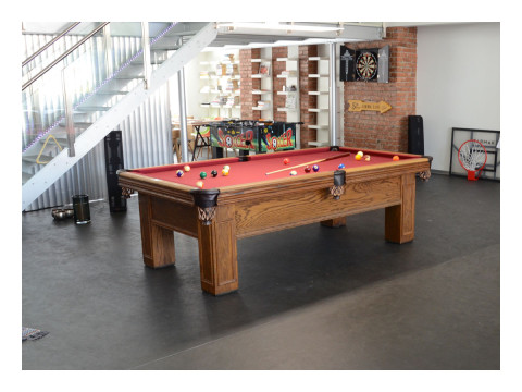Occasion Pool Billardtisch STEEPLETON "Dorsey" 8' +. Autentic vintage table Made in USA.