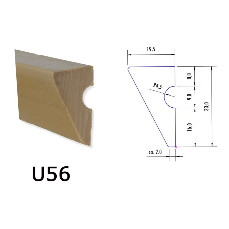 Bandengummi für Billard Profil U56