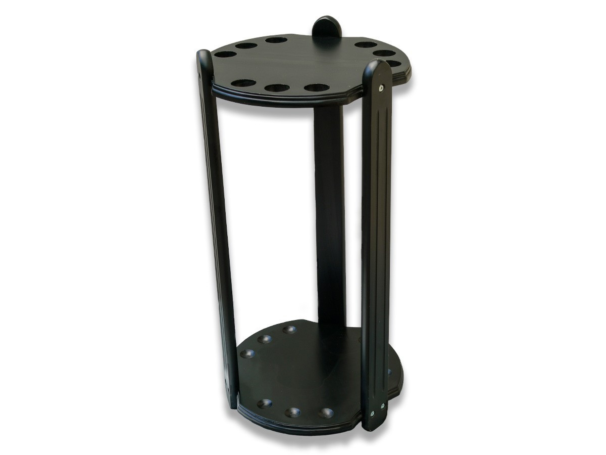 Queueständer aus Holz für 9 Queues. Schwarz.