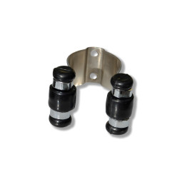 CLIP POUR SUPPORT MURAL DE QUEUE EN CHROME AVEC ROULETTES